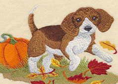 Embroidered picture of a dog
